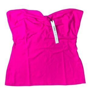 NEW Susana Monaco Strapless Twist Front‎ Top in Pink Glo XLarge